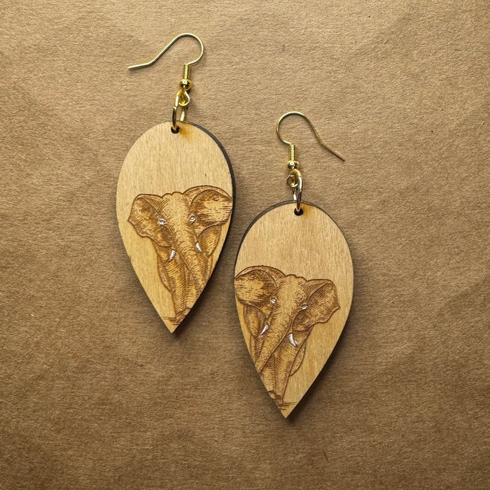 Engraved Elephant Dangles