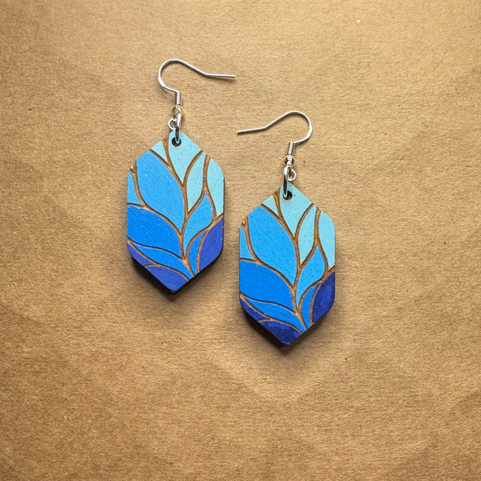 Shades of Blue Stained Glass Dangles