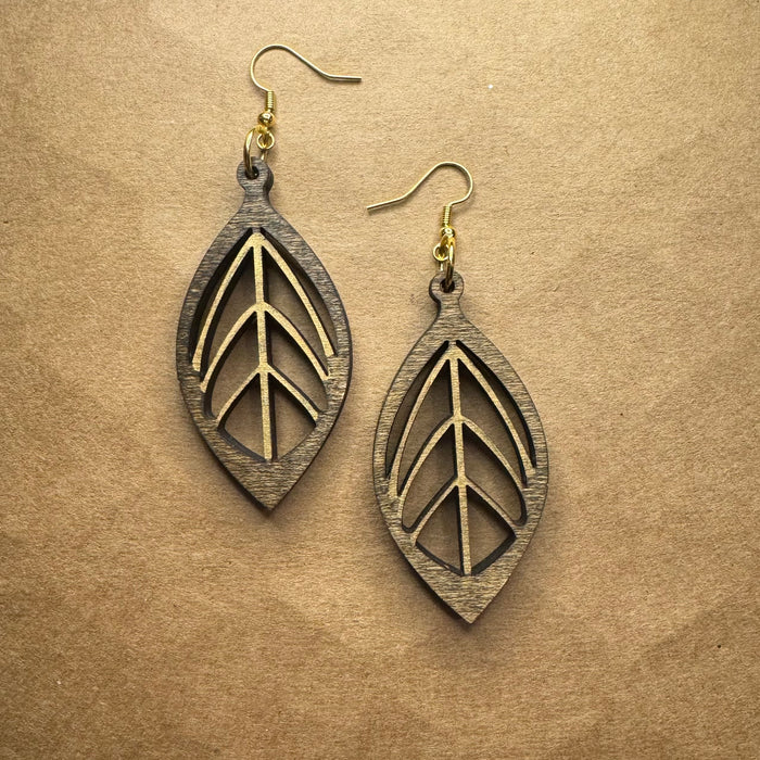 Shapes in Nature - Leaf Shape With Gold Interior Dangles