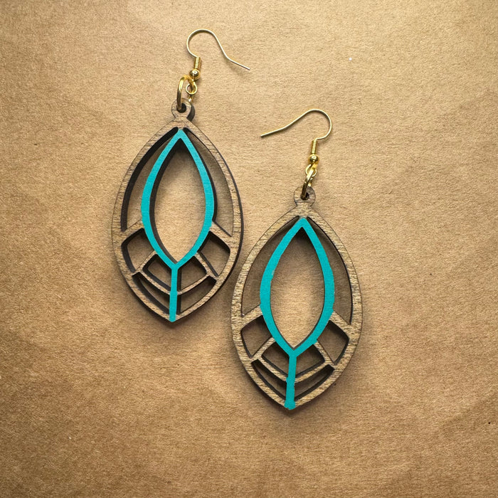Shapes in Nature - Geometric Shape With Turquoise Interior Dangles