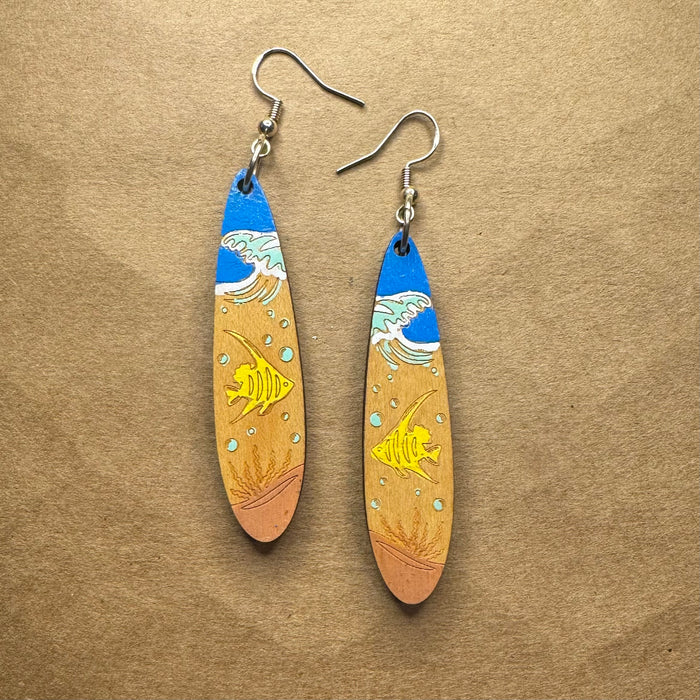 Sea Life Series - Oblong with Angle Fish Dangles