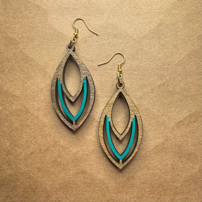 Shapes in Nature - Oval Diamond with Turquoise Dangles