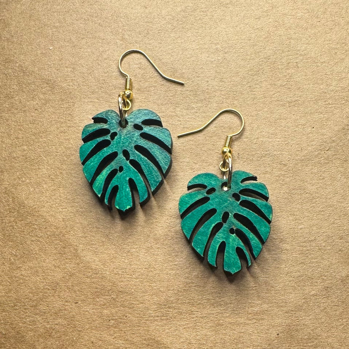 Small Green Monstera Dangles