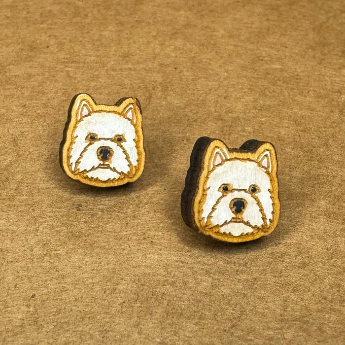 West Highland "Westie" White Terrier Post Earings