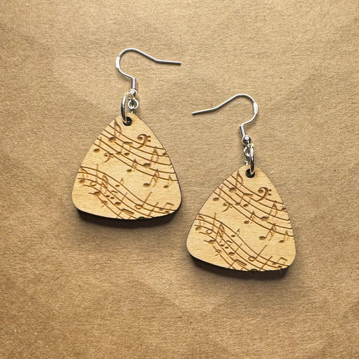 Guitar Pick with Music Notes Dangles