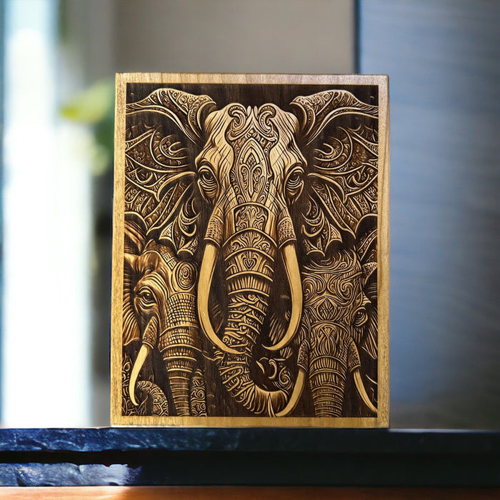 Elephant 3D Illusion Laser Art